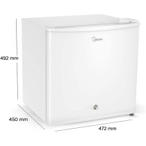 Midea 86L Free Standing Single Door Refrigerator With Reversible Door, 2L Bottle Rack, Smart Design With Recessed Handle With Lock, Best Compact Small Fridge For Mini Bar, Room Or Office, Mdrd86Fge01, 1 Year Warranty