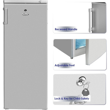Super General Upright Freezer 330 Liter Gross Volume, Sguf-307-Hs, Silver, Compact Deep-Freezer With 6 Plastic Drawers, Lock And Key, 55 X 58 X 143 Cm, 1 Year Warranty