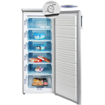 Super General Upright Freezer 330 Liter Gross Volume, Sguf-307-Hs, Silver, Compact Deep-Freezer With 6 Plastic Drawers, Lock And Key, 55 X 58 X 143 Cm, 1 Year Warranty