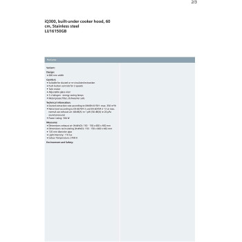 Siemens Conventional Chimney Hood, 60 Cm, Lu16150Gb, 1 Year Warranty