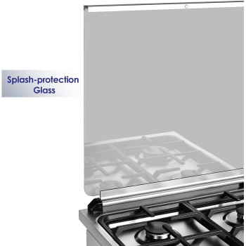 Super General Freestanding Gas-Cooker 4-Burner Full-Safety, Stainless-Steel Cooker, Gas Oven With Rotisserie, Turbo-Fan, Button Ignition, Silver, 60 X 60 X 90 Cm, Sgc-616-Fsbgofr, 1 Year Warranty