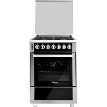 Super General Freestanding Gas-Cooker 4-Burner Full-Safety, Stainless-Steel Cooker, Gas Oven With Rotisserie, Turbo-Fan, Button Ignition, Silver, 60 X 60 X 90 Cm, Sgc-616-Fsbgofr, 1 Year Warranty