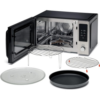 Kenwood 30L 4-In-1 Microwave Oven + Air Fryer +Grill+ Convection With 19 Preset Programs, Digital Display, 5 Power Levels, Defrost Function, 95 Minutes Timer, Clock Function 1000W, Mwa30.000Bk, Black And Silver, 1 Year Warranty