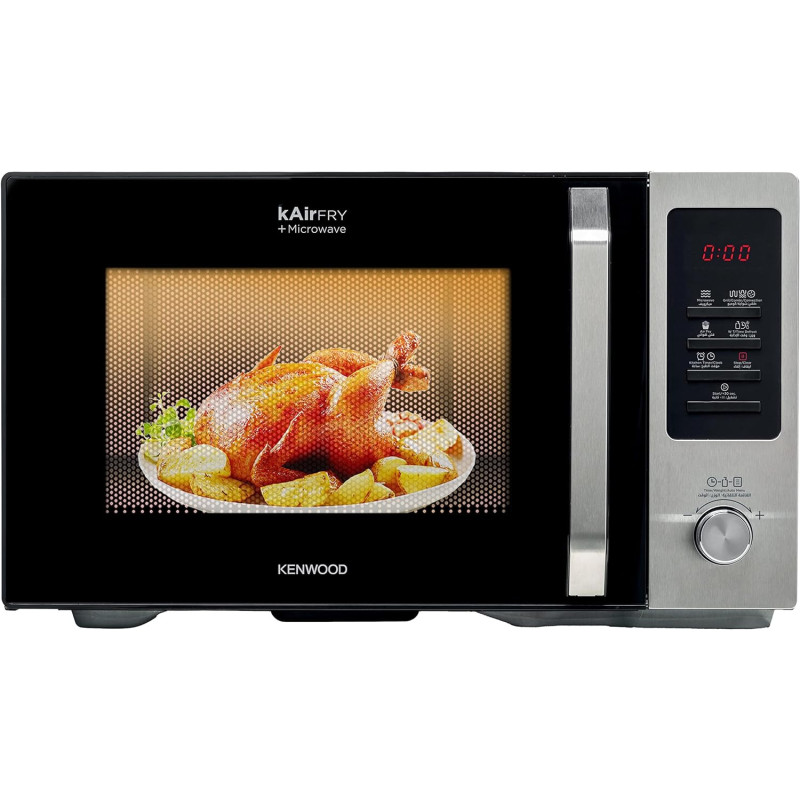 Kenwood 30L 4-In-1 Microwave Oven + Air Fryer +Grill+ Convection With 19 Preset Programs, Digital Display, 5 Power Levels, Defrost Function, 95 Minutes Timer, Clock Function 1000W, Mwa30.000Bk, Black And Silver, 1 Year Warranty