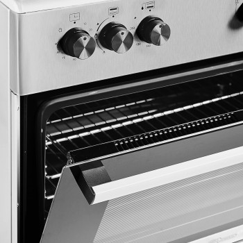 Super General Freestanding Gas-Cooker 5-Burner Full-Safety, Steel Cooker, Gas Oven With Thermostat, Double-Rotisserie, Automatic Ignition, Silver, 90 X 60 X 85 Cm, Sgc-9603-Fshg, 1 Year Warranty