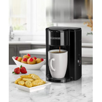 Black+Decker 350W Coffee Maker Coffee Machine 1 Cup 124Ml Water Tank Capacity With Mug And Auto Shutoff, For Drip Expresso Black DCM25N-B5, 1 Year Warranty
