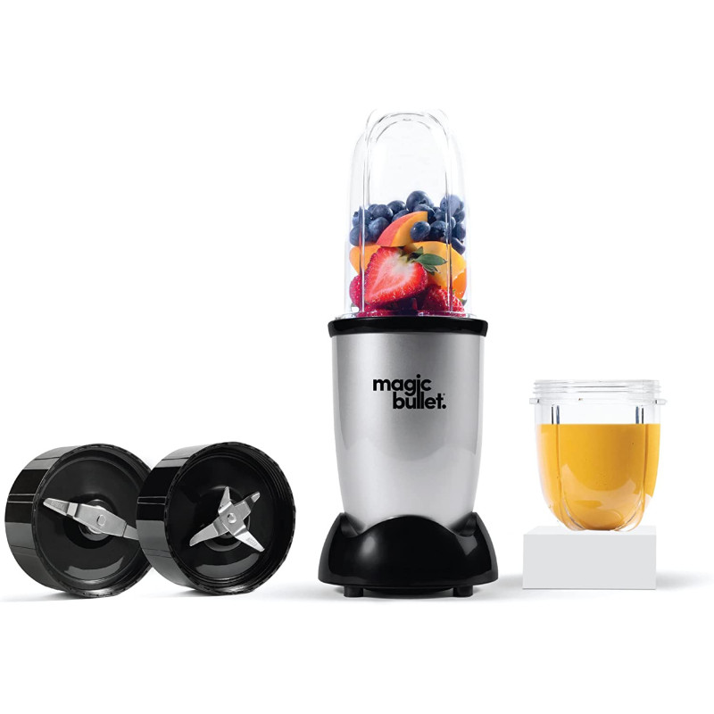 Magic Bullet 4 Piece Accessories, Multi-Function High-Speed Blender, Silver, MB1002, 1 Year Warranty