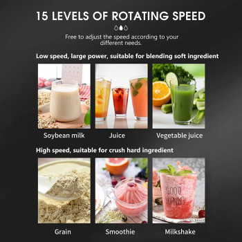 Neelabil Multifunctional Blender For Juicer Ice Crusher Electric Grain Grinder 4500W 15 Rotating Speeds, Red Uk Plug, 1 Year Warranty