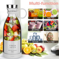 Personal Size Blender, Portable Blender, Battery Powered Usb Blender Small Blender, Blender, Hand Blender, Cup Blender (White), 1 Year Warranty