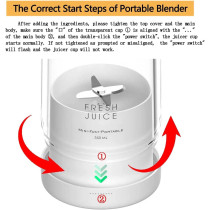 Personal Size Blender, Portable Blender, Battery Powered Usb Blender Small Blender, Blender, Hand Blender, Cup Blender (White), 1 Year Warranty
