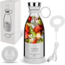 Personal Size Blender, Portable Blender, Battery Powered Usb Blender Small Blender, Blender, Hand Blender, Cup Blender (White), 1 Year Warranty