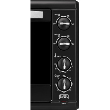 Black+Decker 2000W 55L Toaster Oven, 90-230 Degree Temp Setting Double Grill And Double Glass Door For Safety+Multiple Accessories, With Rotisserie For Toasting Baking Broiling TRO55RDG-B5, 1 Year Warranty