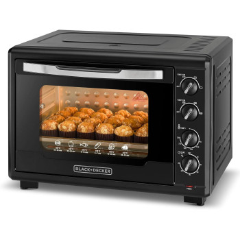 Black+Decker 2000W 55L Toaster Oven, 90-230 Degree Temp Setting Double Grill And Double Glass Door For Safety+Multiple Accessories, With Rotisserie For Toasting Baking Broiling TRO55RDG-B5, 1 Year Warranty