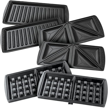Black+Decker 750W Sandwich Maker 2 Slot Non-Stick 3 In 1 Interchangable Sandwich Grill And Waffle Maker, With Indicator And Ready To Cook Lights For Quick And Easy Dishes TS2090-B5, 1 Year Warranty