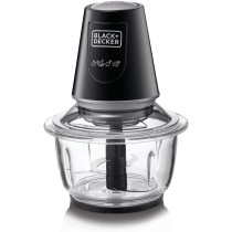 Black+Decker 400W 1.2L Vertical Glass Chopper, Mincer XXL Glass Bowl Capacity With Removable Four Blade System Helps, Chop, Crush Ice, Mince, Grind, Puree Variety Of Ingredients GC400-B5, 1 Year Warranty