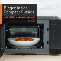 Panasonic 25L Compact Solo Microwave Oven NN-ST34NB, 900W Push Open, Auto-Defrost, Child Safety Lock, Touch Operation, Quick 30 Function, Black, 1 Year Warranty