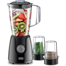 Black+Decker Blender With Grinder Mills, 400W Power, 1.5L With 300ml 2 Grinding Mills, Stainless Steel Blades And Two Pulse Control For Fine And Grinding Of Coffee Herbs, BX440-B5, 1 Year Warranty