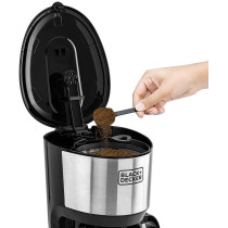 Black+Decker 750W 1.25L Coffee Maker Coffee Machine 10 Cup Glass Carafe, With Drip Stop Mechanism To Avoid Spillage And Dishwasher Safe, For Drip Coffee And Expresso Black DCM750S-B5, 1 Year Warranty
