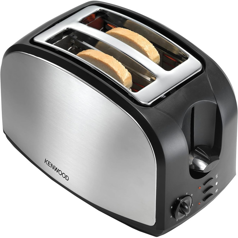 Kenwood Toaster 2 Slice Bread Toaster With Adjustable Browning Control, Removable Crumb Tray For Easier Cleaning, Automatic Pop Up, Defrost, Warm And Cancel Function TCM02.A0Bk Silver And Black, 1 Year Warranty