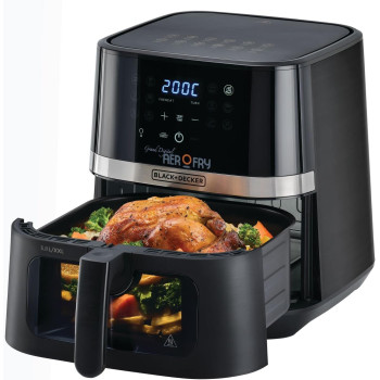 Black+Decker XXL 2 Kg 8.5 L Air Fryer, 5.6L Basket , 1800W, Touch Screen, 12-In-1 With Rapid Hot Air Circulation For Frying, Grilling, Broiling, Roasting, And Baking AF5800-B5, 1 Year Warranty