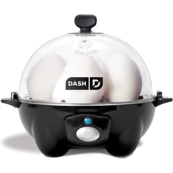 Dash Rapid Electric Egg Cooker For Hard Boiled, Poached And Scrambled Eggs, Or Omelets For Capacity Of 6 Eggs With Auto Shut Off Feature - Black, 1 Year Warranty