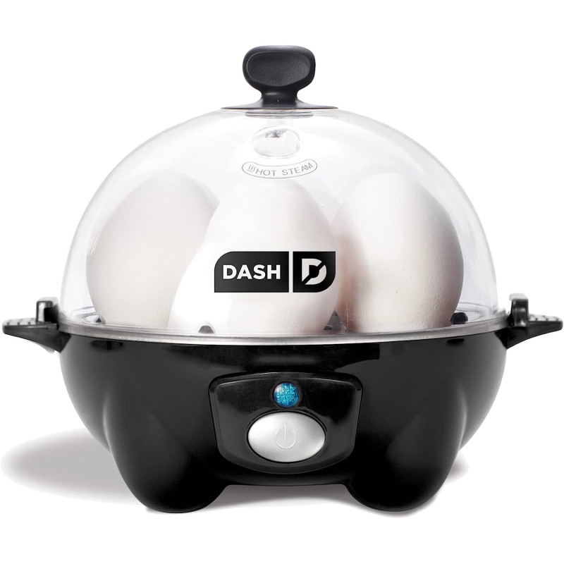 Dash Rapid Electric Egg Cooker For Hard Boiled, Poached And Scrambled Eggs, Or Omelets For Capacity Of 6 Eggs With Auto Shut Off Feature - Black, 1 Year Warranty