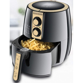 Black+Decker Air Fryer 1500W 4L Capacity, 360 Degree Rapid Convection Technology Temperature-Time Control For Little No-Oil Healthy Frying, Grilling, Roasting, And Baking Af300-B5, 1 Year Warranty
