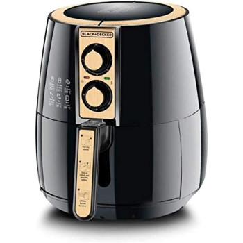 Black+Decker Air Fryer 1500W 4L Capacity, 360 Degree Rapid Convection Technology Temperature-Time Control For Little No-Oil Healthy Frying, Grilling, Roasting, And Baking Af300-B5, 1 Year Warranty