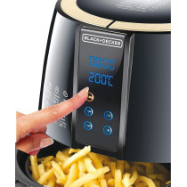 Black+Decker Digital Air Fryer, 1500W, 4L 1.2Kg, 360 Degree Hot Air Convection Technology, Temperature And Time Controller, Touch Digital Display, Frying Grilling, Roasting And Baking, A400-B5, 1 Year Warranty