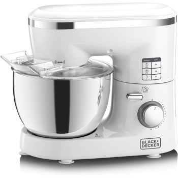 Black+Decker Kitchen Stand Mixer Machine, 1000W Power, 4L Large Capacity, Stainless Steel Bowl, 6 Speed Settings For Perfect Baking Results, Easy Mixing And Kneading, SM1000-B5, 1 Year Warranty