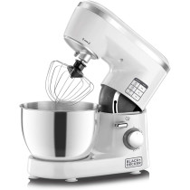 Black+Decker Kitchen Stand Mixer Machine, 1000W Power, 4L Large Capacity, Stainless Steel Bowl, 6 Speed Settings For Perfect Baking Results, Easy Mixing And Kneading, SM1000-B5, 1 Year Warranty