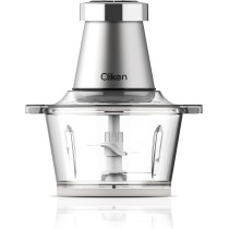 Clikon 2 Litre Electric Food Chopper Meat Processor With Garlic Skin Peeler Attachment, 2 Speed Setting, Detachable Stainless Steel Quad Blades, 350 Watts, 2 Year Warranty, Silver