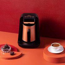 Arzum Okka Rich Automatic Turkish Coffee And Hot Beverage Maker, Velvetiser, Black Copper, 1 Year Warranty