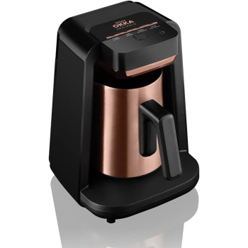 Arzum Okka Rich Automatic Turkish Coffee And Hot Beverage Maker, Velvetiser, Black Copper, 1 Year Warranty