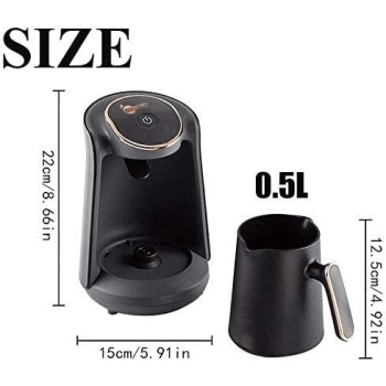 Red Berry Home Automatic Turkish Coffee Maker Machine, 1 To 5 Cups, Cordless Electric Coffee Pot, Electric Turkish Coffee Machine, Black Gold, Best Buy, 1 Year Warranty