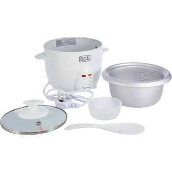 Black+Decker 350W 0.6L Rice Cooker With Removable Nonstick Bowl, Steaming Tray, Water Level Indicator And A Glass Lid With Cool Touch, For Healthy Meals RC650-B5, 1 Year Warranty