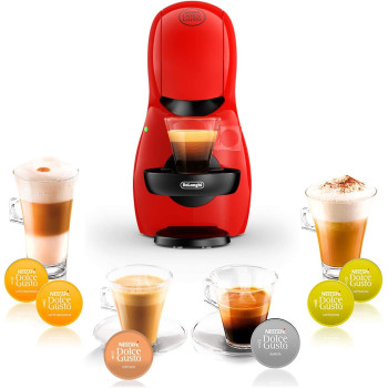 Nescafe Dolce Gusto Delonghi Nescafe Dolce Gusto Piccolo Xs Pod Capsule Coffee Machine, Espresso, Cappuccino And More, Edg210.R, Red And Black, 1 Year Warranty