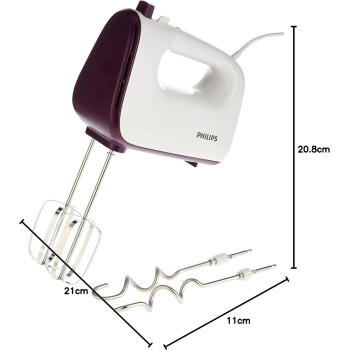 Philips Daily Hand Mixer HR3740/11, 400W, 5 Speeds And Turbo, Wire Beaters And Dough Hooks, Easy To Clean, Easy To Eject 2 Years Warranty