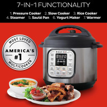 Instant Duo6, 1000W 7-In-1 Smart Multi Cooker, 5.7L Electric Pressure Cooker, Slow Cooker, Rice Cooker, Saute Pan, Yoghurt Maker, Steamer And Food Warmer, Stainless Steel, 2 Years Warranty