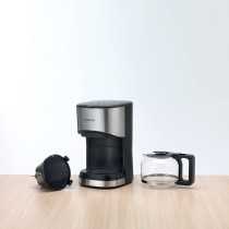 Kenwood Coffee Machine Up To 6 Cup Coffee Maker For Drip Coffee And Americano 550W 40 Min Auto Shut Off, Reusable Filter, Anti Drip Feature, Warming Plate And Easy To Clean CMM05.000BM, Black Silver, 1 Year Warranty