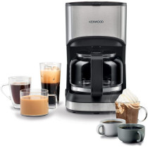 Kenwood Coffee Machine Up To 6 Cup Coffee Maker For Drip Coffee And Americano 550W 40 Min Auto Shut Off, Reusable Filter, Anti Drip Feature, Warming Plate And Easy To Clean CMM05.000BM, Black Silver, 1 Year Warranty