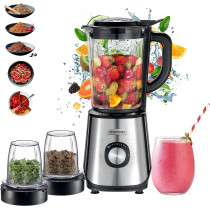 Kenwood Glass Blender 1000W Power Blender Smoothie Blender Smoothie Maker 1.5L With Grinder Mill, Chopper Mill, Ice Crush Function Blm45.720Ss Black Silver, 1 Year Warranty