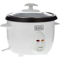 Black+Decker 400W 1L Rice Cooker Removable Nonstick Bowl And Steaming Tray With Water Level Indicator And Glass Lid With Cool Touch, For Healthy Meals Rc1050-B5, 1 Year Warranty