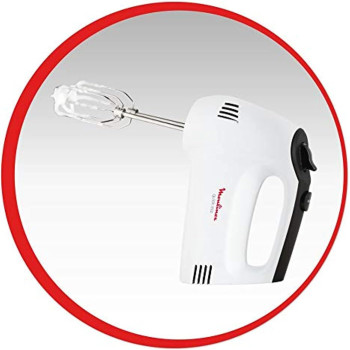 Moulinex Hand Mixer, Quick Mix Mixer For Whipping And Dough Kneading, 5 Speeds, Stainless Steel Beaters And Dough Hooks, Hm310127, 1 Year Warranty