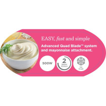 Kenwood Chopper 500W Electric Food Chopper With 2 X 500Ml Bowl, Dual Speed, Stainless Steel Quad Blade, Multi Mayo Mayonnaise Attachment, Spatula, Ice Crush Function Chp61.200Wh White, 1 Year Warranty
