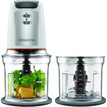 Kenwood Chopper 500W Electric Food Chopper With 2 X 500Ml Bowl, Dual Speed, Stainless Steel Quad Blade, Multi Mayo Mayonnaise Attachment, Spatula, Ice Crush Function Chp61.200Wh White, 1 Year Warranty