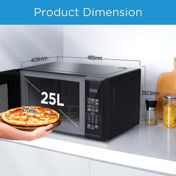 Midea 25L Digital Solo Microwave Oven With 10 Power Levels, 900W, Electronic Touch Control, Child-Safety-Lock, Defrost Function, Fast Reheat, Pull Open Door Handle, Good For Home And Office, EM925A2GUBK, 1 Year Warranty