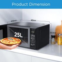 Midea 25L Digital Solo Microwave Oven With 10 Power Levels, 900W, Electronic Touch Control, Child-Safety-Lock, Defrost Function, Fast Reheat, Pull Open Door Handle, Good For Home And Office, EM925A2GUBK, 1 Year Warranty