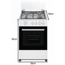Nikai 50X50Cm 4 Burner Freestanding Gas Cooker, Grill Function With Tray And Grid, Glass Lid, Enamel Pan Support Convenient For Cleaning, For Home, Kitchen And Camps, Made In Turkey - U2110N5 N10 White, 1 Year Warranty