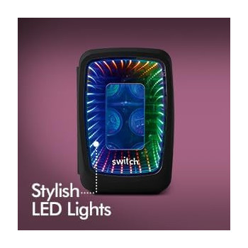 Switch Infinity Portable Mini Fridge, 4L Capacity For Food, Beverages, Skincare, Cosmetics And More, Fits 6 Cans, Adjustable LED Colors, Car And Home Charging, Compact, For Home, Office, Outdoors, 1 Year Warranty